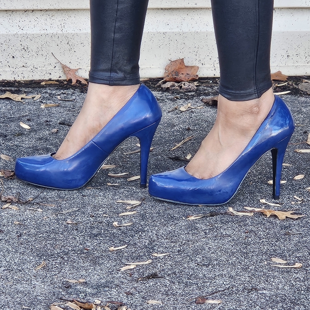 Blue Heeled Shoe